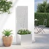 Sodo privatumo ekranas Gėlių Sidabro 50 x 150 cm
