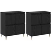 Oppbevaringsskap 2 pcs Juodas ąžuolas 60 x 35 x 70 cm