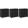 Oppbevaringsskap 3 pcs Juodas ąžuolas 60 x 35 x 70 cm