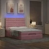 Osmanų lova su čiužiniais ir LED Rožinė 140x200cm Velvet