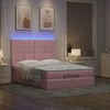 Osmanų lova su čiužiniais ir LED Rožinė 140x190cm Velvet