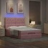 Osmanų lova su čiužiniais ir LED Rožinė 140x190cm Velvet
