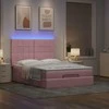 Osmanų lova su čiužiniais ir LED Rožinė 140x200cm Velvet