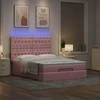Osmanų lova su čiužiniais ir LED Rožinė 140x200cm Velvet