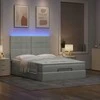 Osmanų lova su čiužiniais ir LED šviesiai pilka Velvet