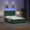 Osmanų lova su čiužiniais ir LED Tamsiai žalia 140x200cm Velvet