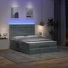 Osmanų lova su čiužiniais ir LED Tamsiai pilka 140x200cm Velvet