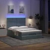 Osmanų lova su čiužiniais ir LED Tamsiai pilka 140x200cm Velvet