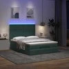 Osmanų lova su čiužiniais ir LED Tamsiai žalia 140x200cm Velvet