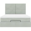 Osmanų lova su čiužiniais Šviesiai pilka 140x200cm Velvet