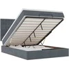 Osmanų lova su čiužiniais Tamsiai pilka 140x200cm Velvet