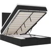 Otmana lova su matracsu ir LED Juoda 120 x 190 cm Audinys