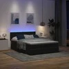 Osmanų lova su čiužiniu ir LED Juodas 140x190cm Velvet