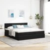 Osmanų lova su čiužiniu ir LED Juodas 180x200cm Velvet
