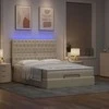 Osmanų lova su čiužiniu ir LED kreminiu 140x190cm audinys