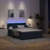 Osmanų lova su čiužiniu ir LED Mėlynas 140x190cm audinys