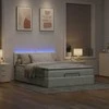 Osmanų lova su čiužiniu ir LED šviesiai pilka 140x200cm Velvet