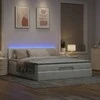 Osmanų lova su čiužiniu ir LED šviesiai pilka 160x200cm Velvet