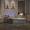 Osmanų lova su čiužiniu ir LED šviesiai pilka 140x200cm Velvet