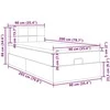 Osmanų lova su čiužiniu ir LED, tamsiai rudas, 90x200cm audinys
