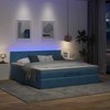 Osmanų lova su čiužiniu ir LED Tamsiai mėlyna 160x200cm Velvet
