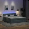 Osmanų lova su čiužiniu ir LED Tamsiai pilka 180x200cm Velvet