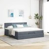Osmanų lova su čiužiniu ir LED Tamsiai pilka 180x200cm Velvet