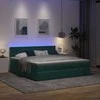 Osmanų lova su čiužiniu ir LED Tamsiai žalia 160x200cm Velvet
