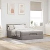 Osmanų lova su čiužiniu ir LED, taupe, 140x190cm, audinys