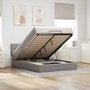 Osmanų lova su čiužiniu ir LED, taupe, 140x190cm, audinys