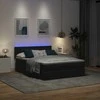 Osmanų lova su čiužiniu ir LED juodas 140x190cm audinys