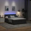 Osmanų lova su čiužiniu ir LED juodas 140x190cm audinys
