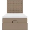 Osmanų lova su čiužiniu, kapučino, 90x200cm, dirbt. oda