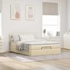 Osmanų lova su čiužiniu ir LED kreminiu 140x190cm audinys