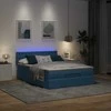 Osmanų lova su čiužiniu ir LED Mėlynas 140x190cm audinys