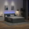 Osmanų lova su čiužiniu ir LED tamsiai pilka 140x190cm audinys