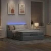Osmanų lova su čiužiniu ir LED šviesiai pilka 140x190cm audinys