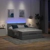 Osmanų lova su čiužiniu ir LED tamsiai pilka 140x190cm audinys