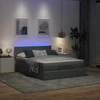 Osmanų lova su čiužiniu ir LED tamsiai pilka 140x190cm audinys