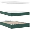 Osmanų lova su čiužiniu Tamsiai žalias 140x200cm Velvet