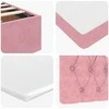 Osmanų lovos rėmas su čiužiniu, rožinis, 80x200cm, aksomas