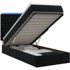 Otmana lova su matracsu ir LED Juoda 100 x 200 cm Aksomas