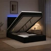 Otmana lova su matracsu ir LED Juoda 120 x 200 cm Aksomas