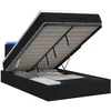 Otmana lova su matracsu ir LED Juoda 120 x 190 cm Audinys