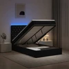 Otmana lova su matracsu ir LED Juoda 120 x 190 cm Aksomas