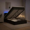 Otmana lova su matracsu ir LED Juoda 120 x 190 cm Aksomas