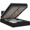 Otmana lova su matracsu ir LED Juoda 120 x 200 cm Audinys
