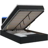 Otmana lova su matracsu ir LED Juoda 120 x 190 cm Aksomas