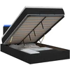 Otmana lova su matracsu ir LED Juoda 120 x 190 cm Audinys
