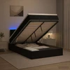Otmana lova su matracsu ir LED Juoda 120 x 200 cm Aksomas
